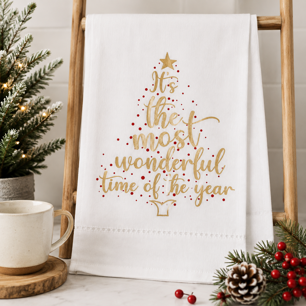 Hemstitch Hand Towel | Most Wonderful Time