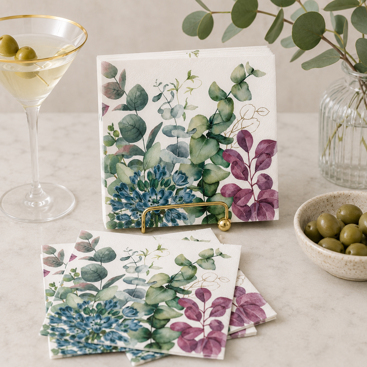 Eucalyptus & Mint Cocktail Napkin