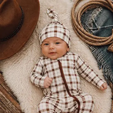 2 Way Zip Footie | Homestead Plaid
