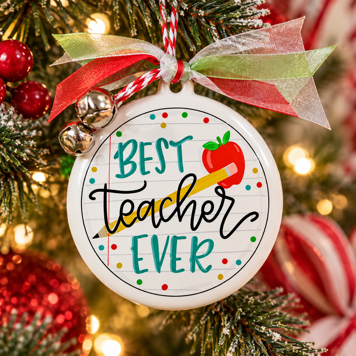 Best Teacher Ever Christmas Ornament