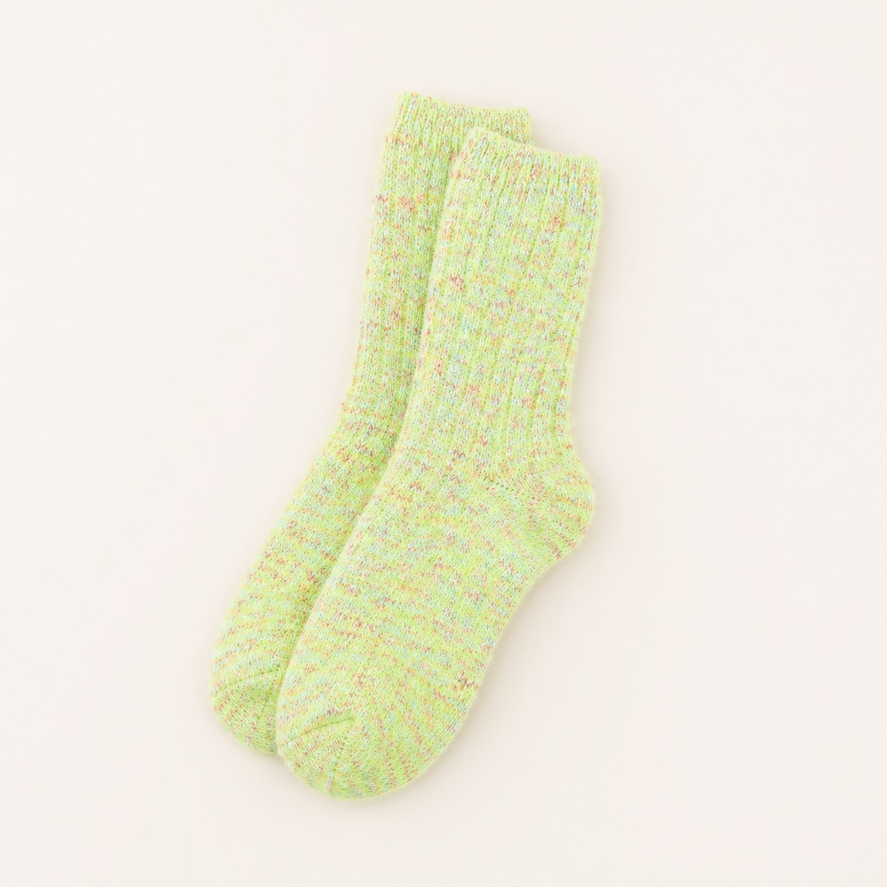 Lemon Lime Feather Crew Sock