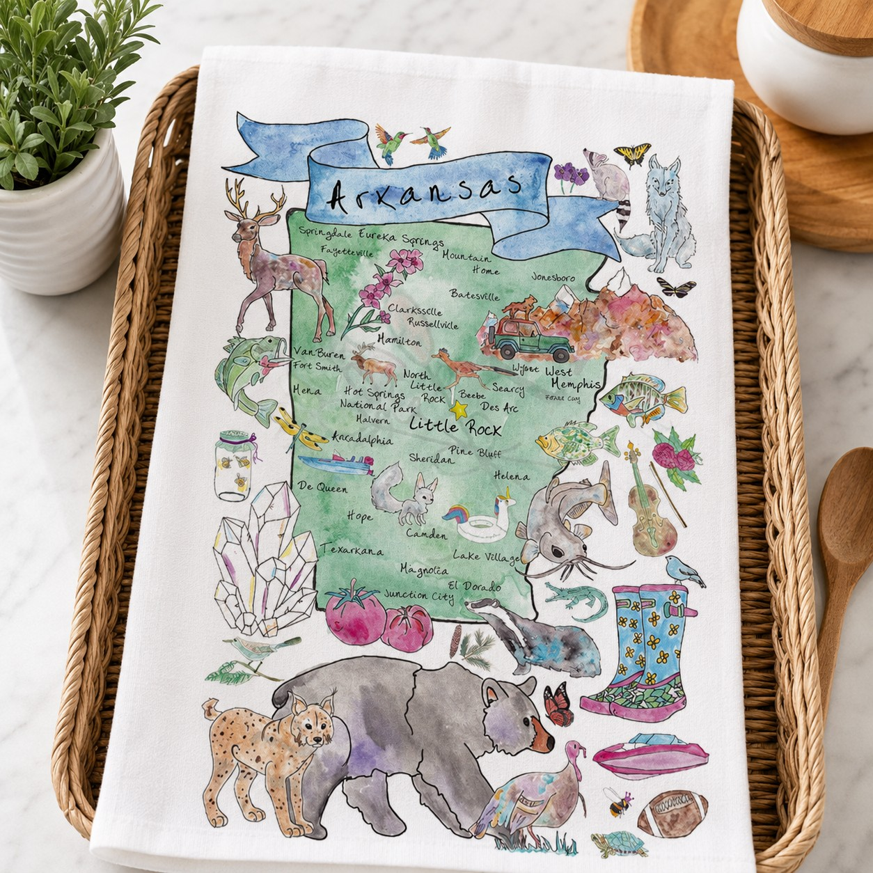 Arkansas Cotton Tea Towel