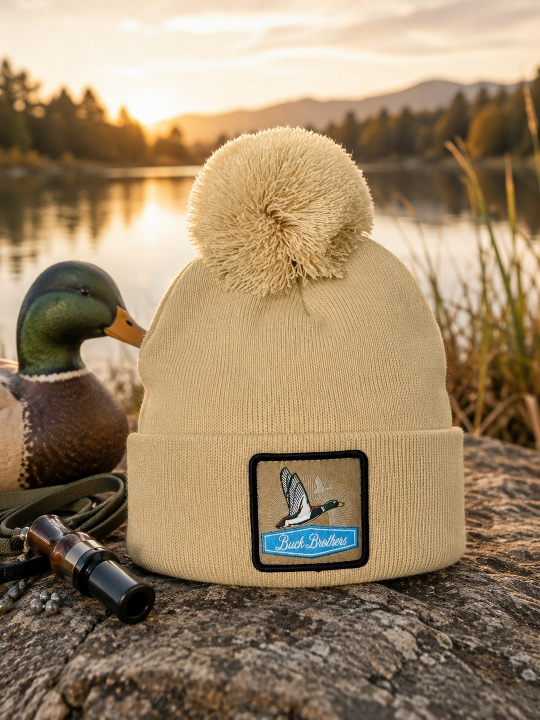 Adult Mallard Beanie | Alabaster | Velvet Fawn