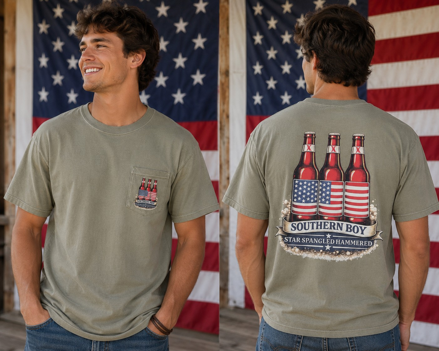 Star Spangled Hammered Comfort Color T Shirt