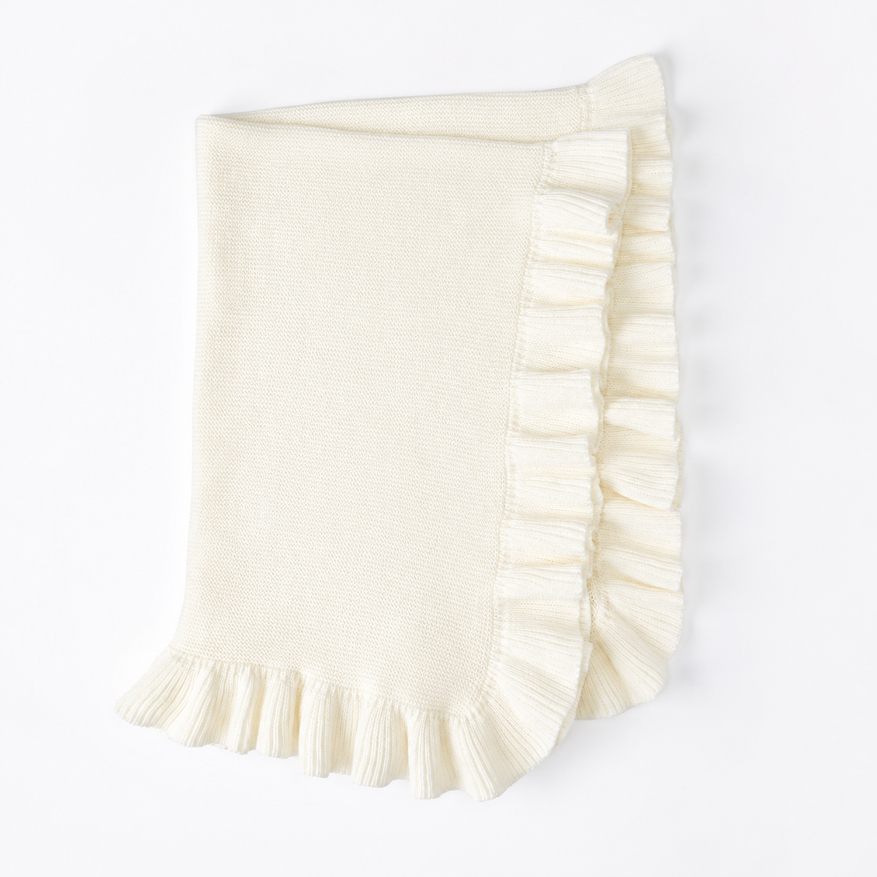 Knit Ruffle Baby Blanket