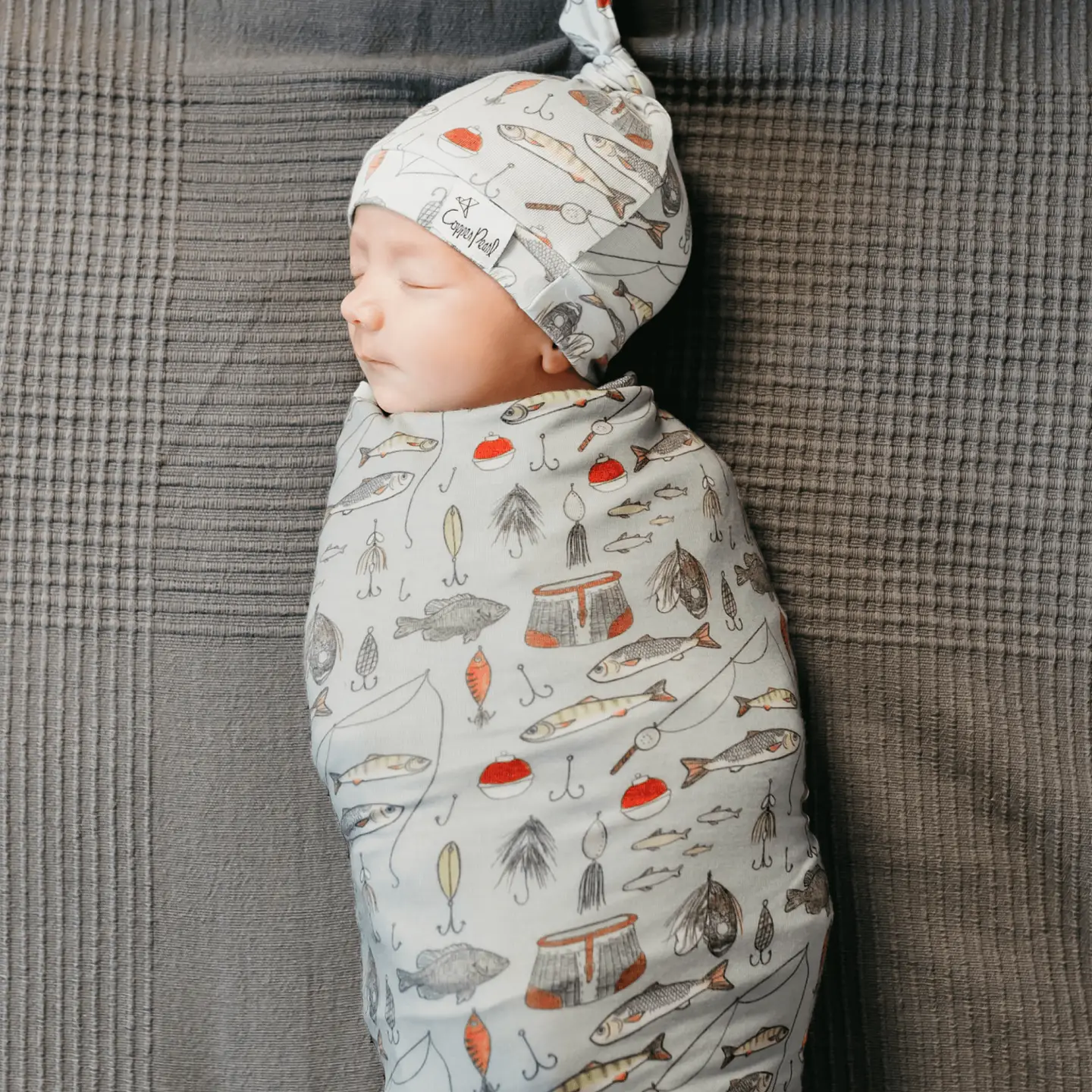 Trout Swaddle Blanket | Copper Pearl