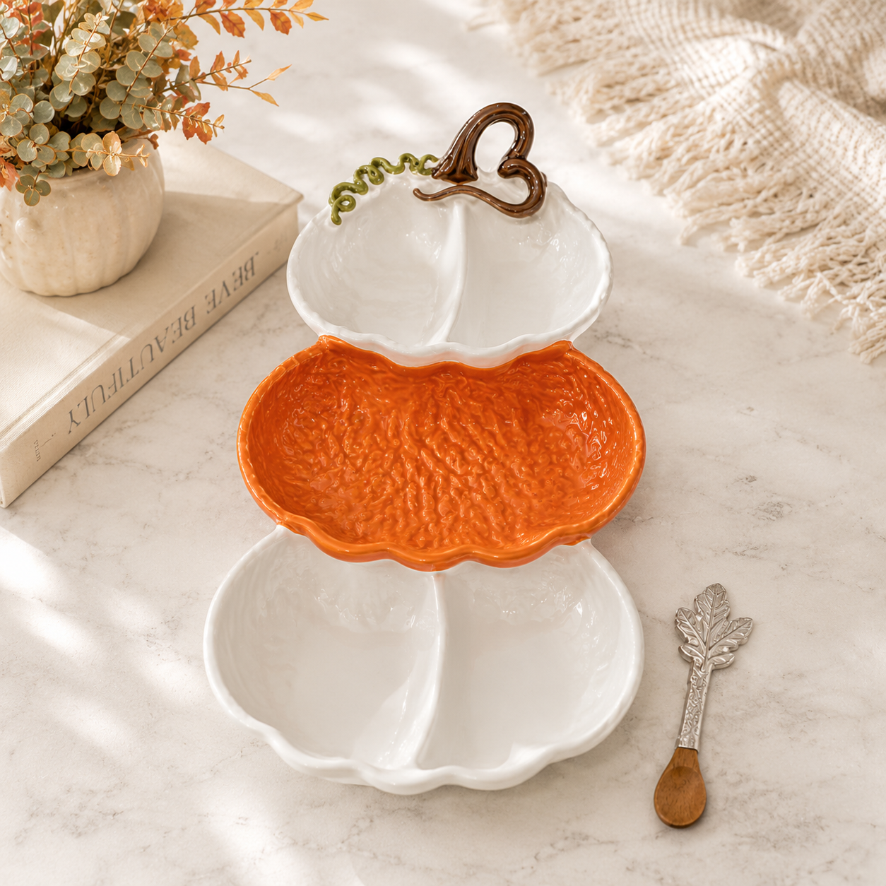 Stacked Pumpkin Tidbit Tray