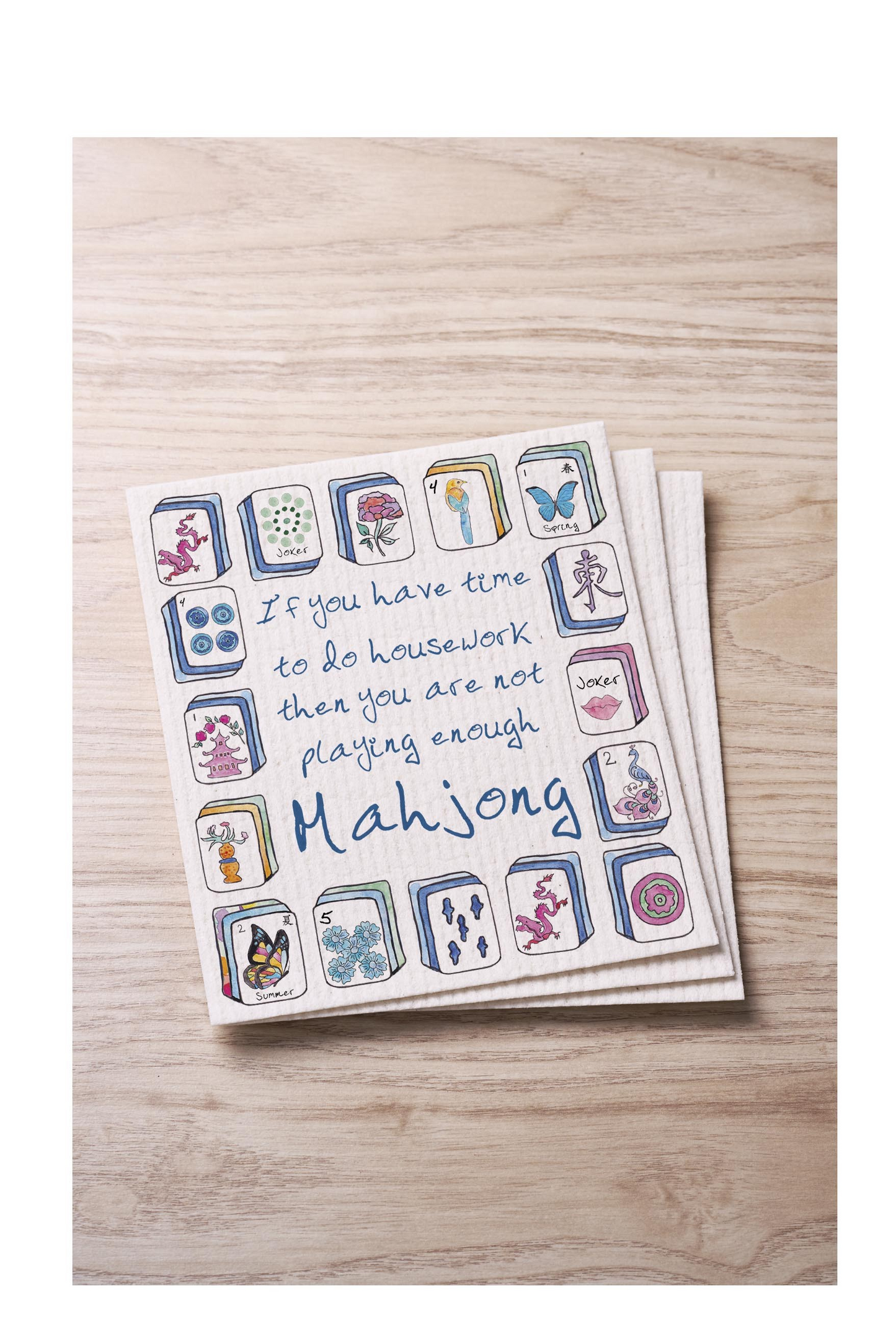 Not Playing Enough Mahjong Swedish Dishcloth