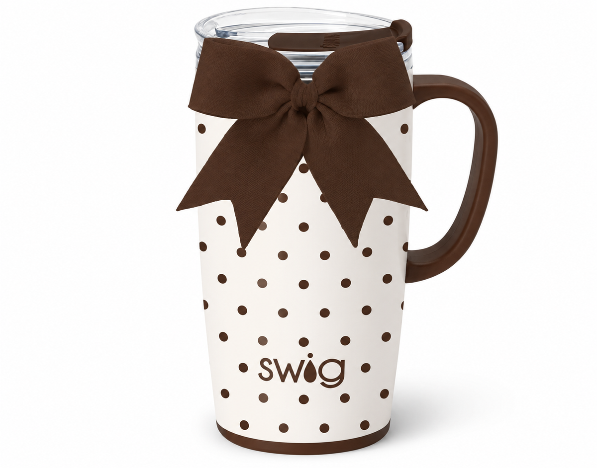 Mocha Dots 22oz Travel Mug