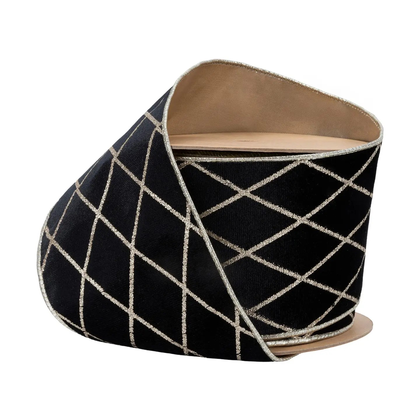 4" Black Velvet Ribbon | Black Gold