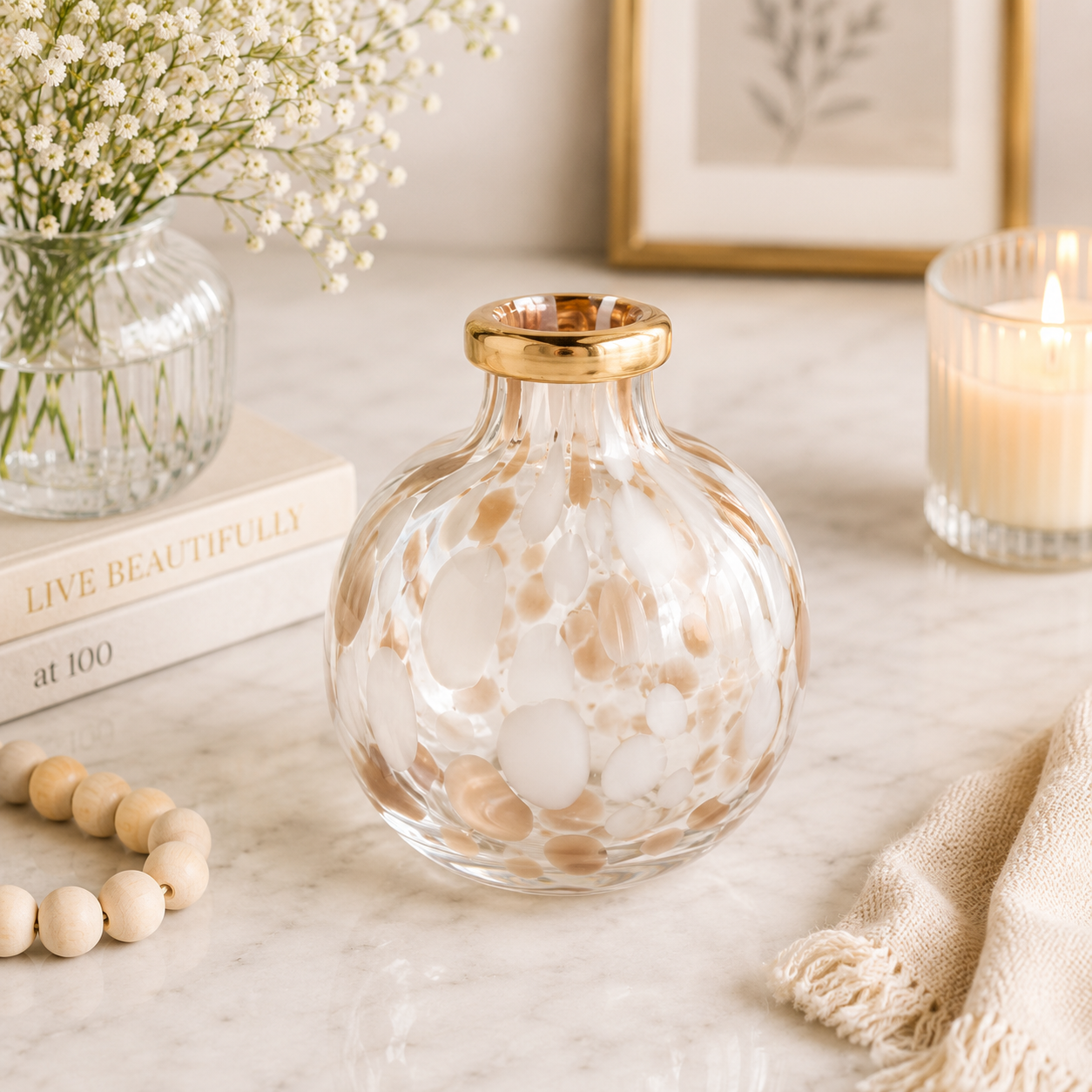 Mud Pie | Gold and Tortoise Vase | small