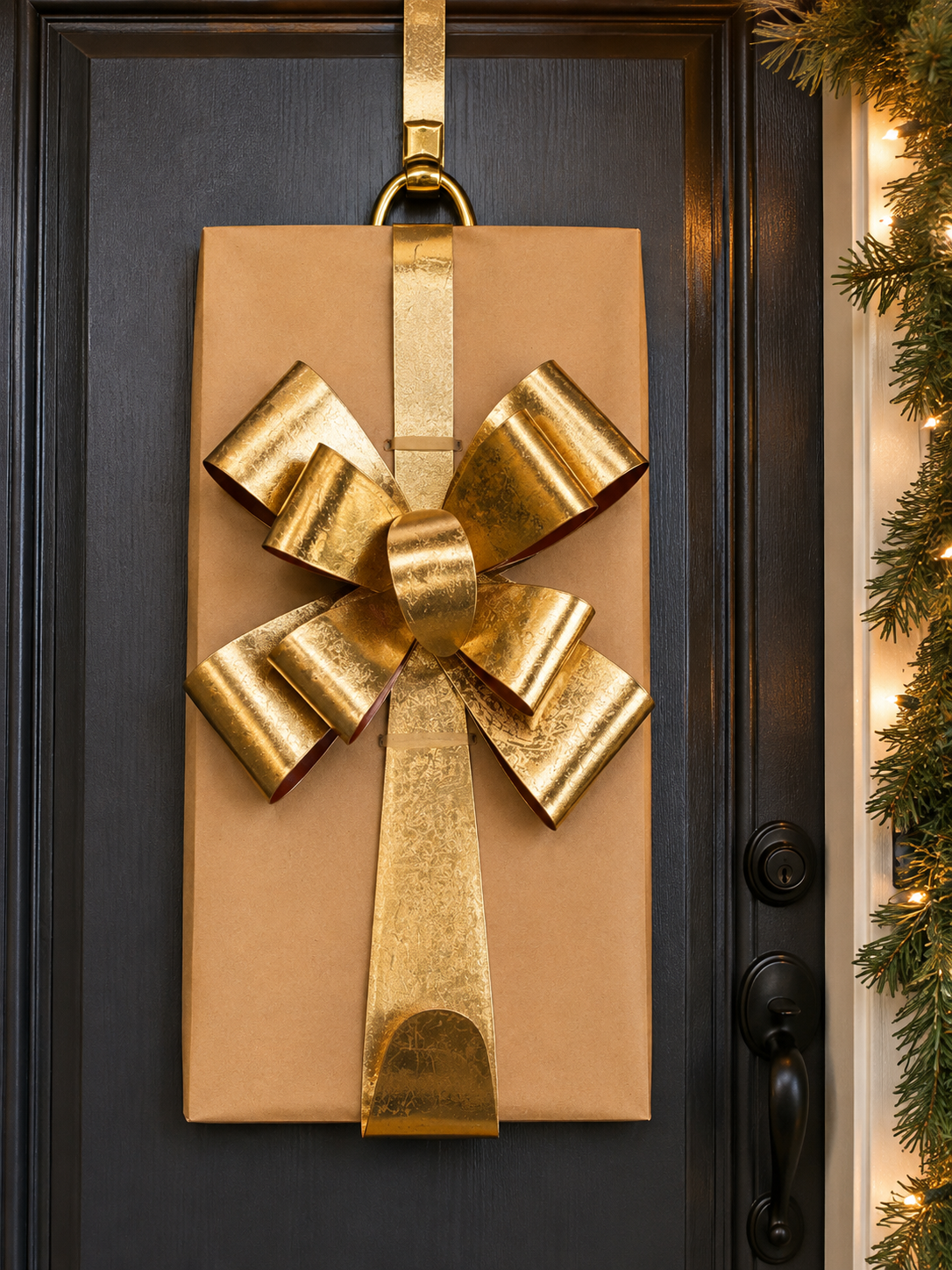 Gold Bow Door Hanger