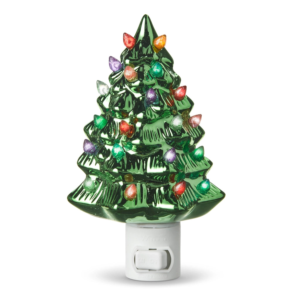 6" Vintage Metallic Tree Night Light