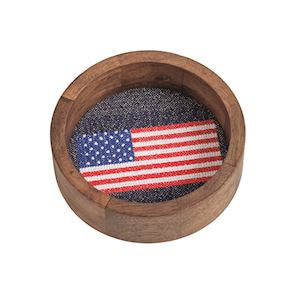 American Flag Needlepoint Coaster
