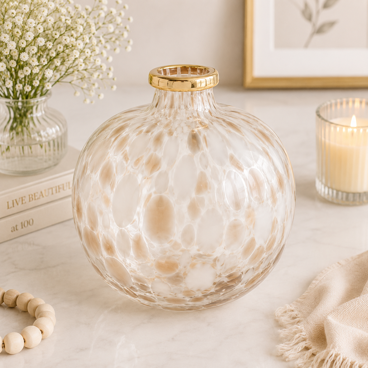 Mud Pie | Gold and Tortoise Vase | Large