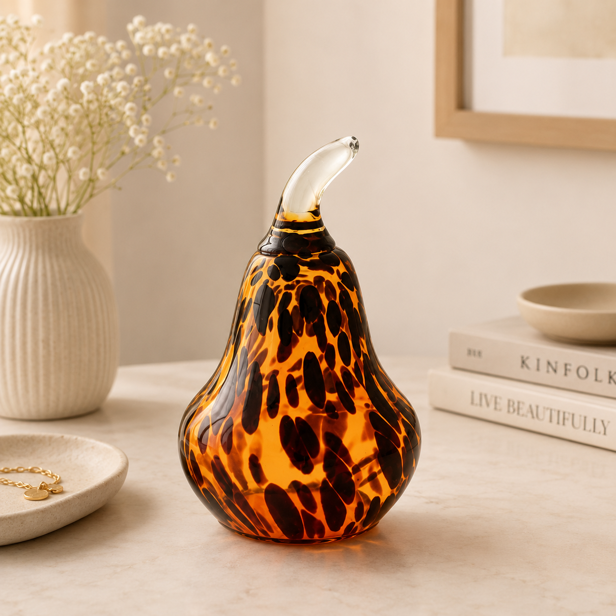 Mud Pie| Large Pear Sitter | Tortoise