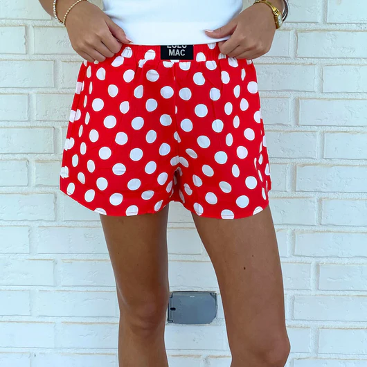 LuLu Mac Red and White Polka Dot Boxer Shorts
