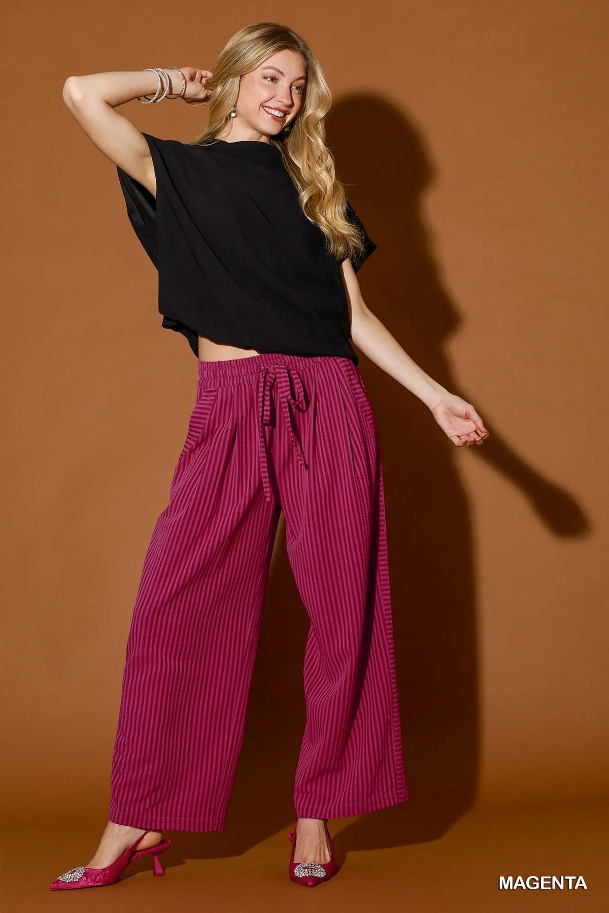 The Groovy Stripe Pants | Magenta