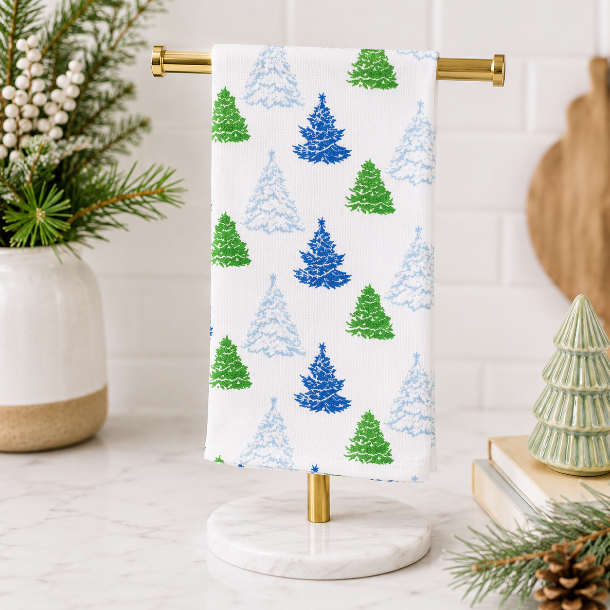 Evergreen Christmas Hand Towel