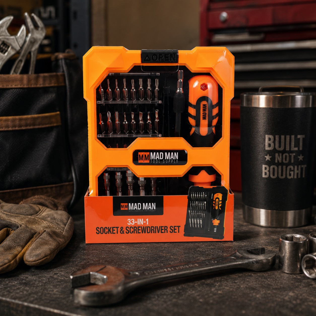 33-in-1 Socket & Screwdriver Set | Ratcheting Tool Kit