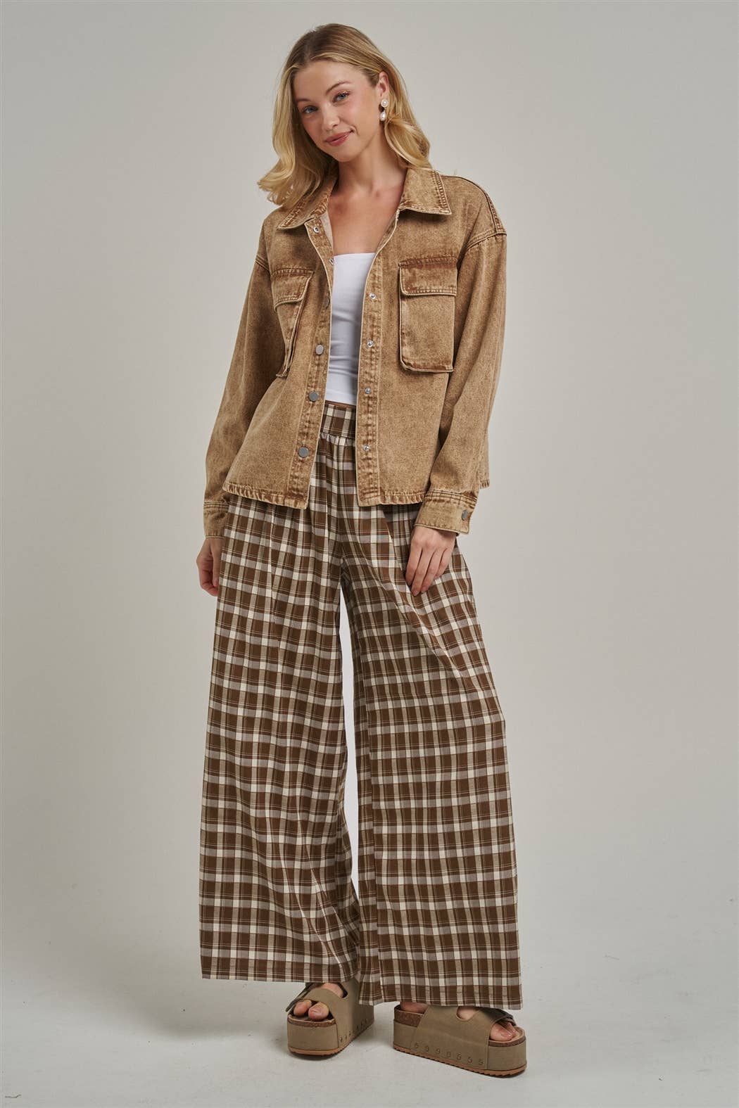Plaid Checkered Boho Pants