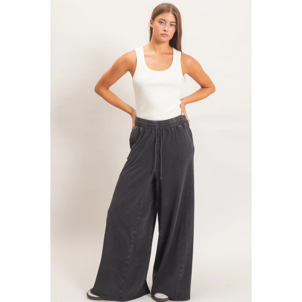 Charcoal Wide Leg Pants