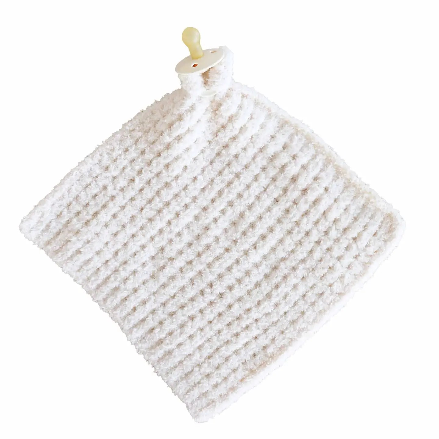 Cuddlelane Waffle Lovey | White