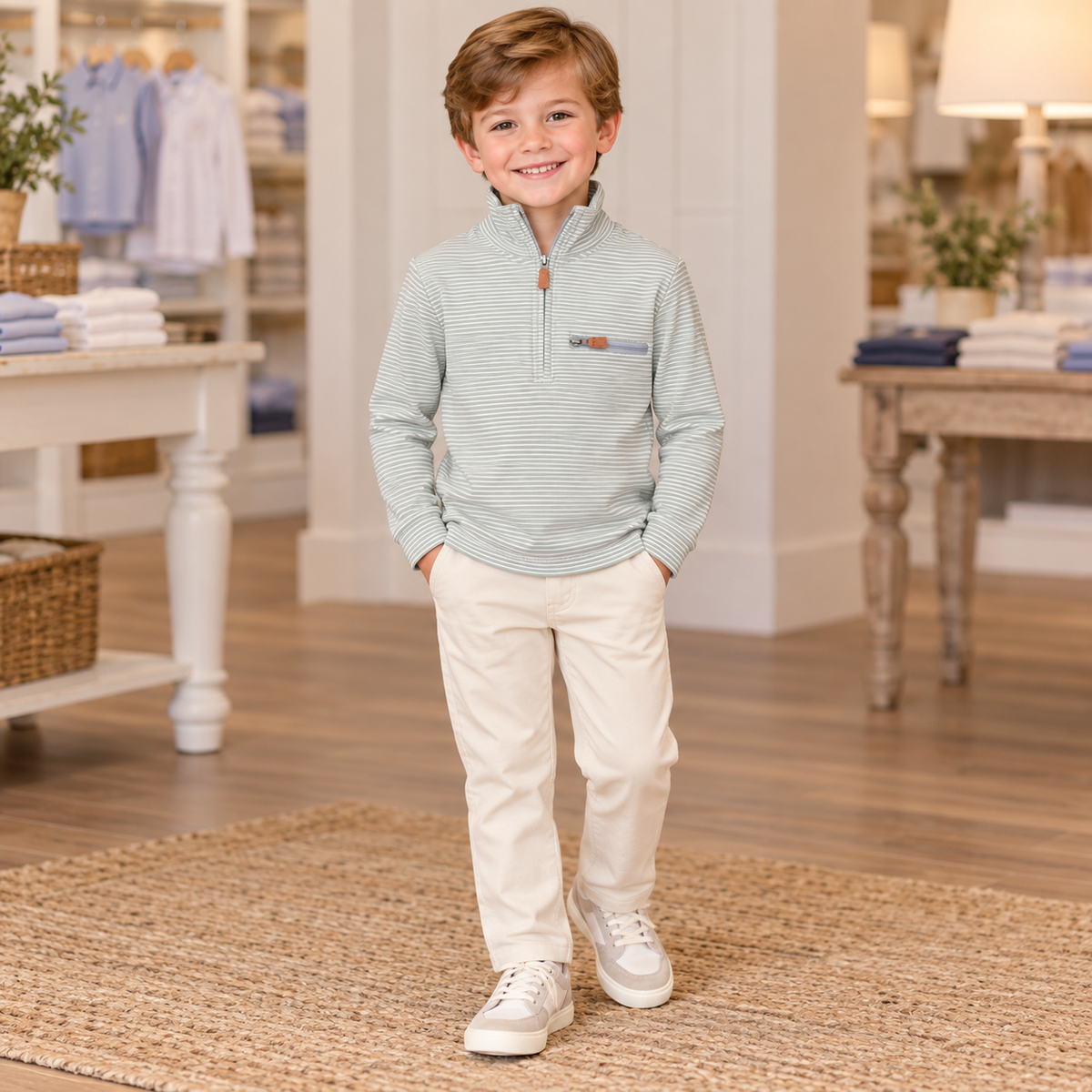 Kingston Quarter Zip Pullover - Sage
