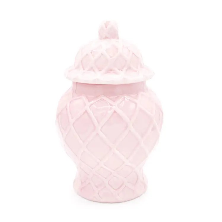 Pink Textured Ginger Jar