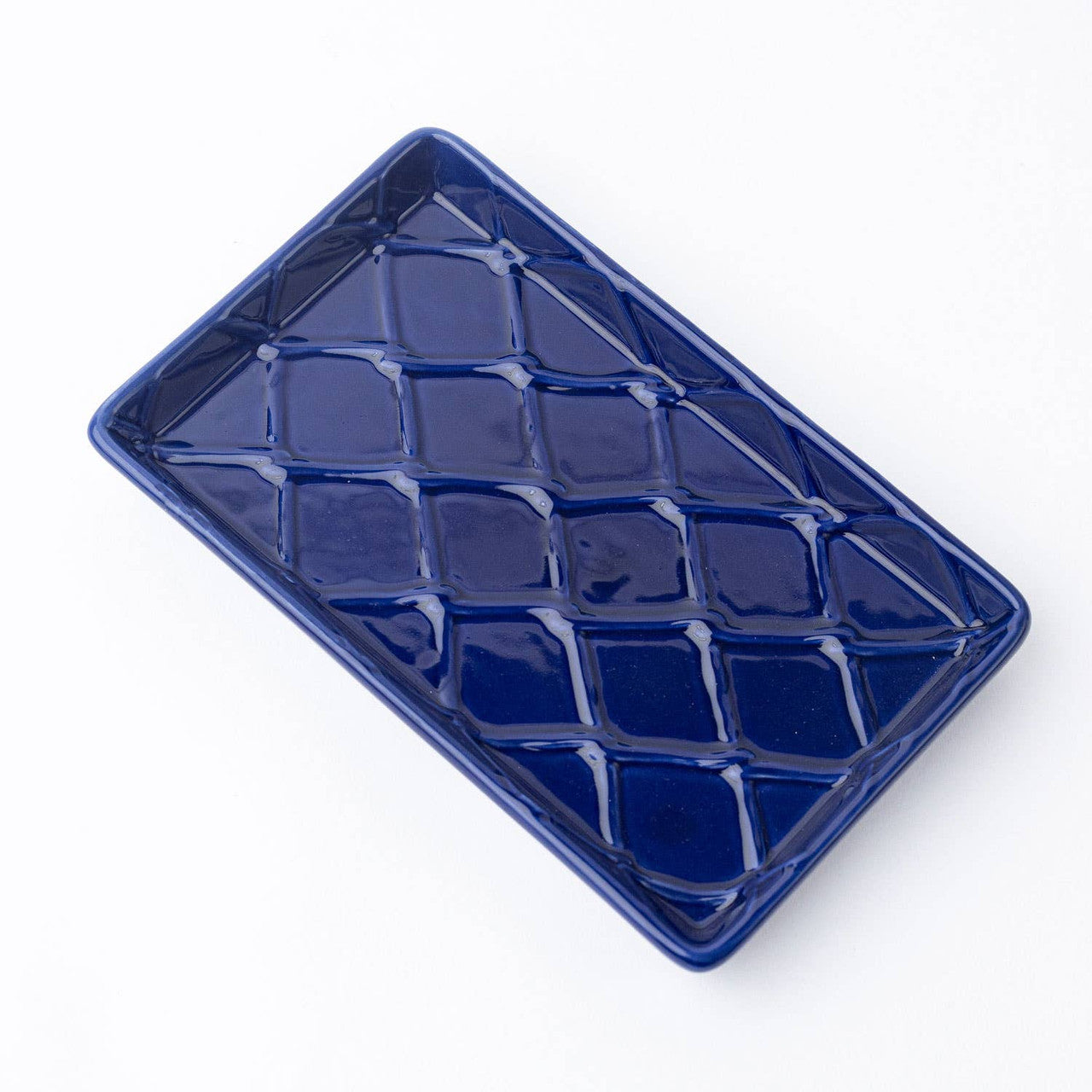 Navy Woven Guest Towel Tray