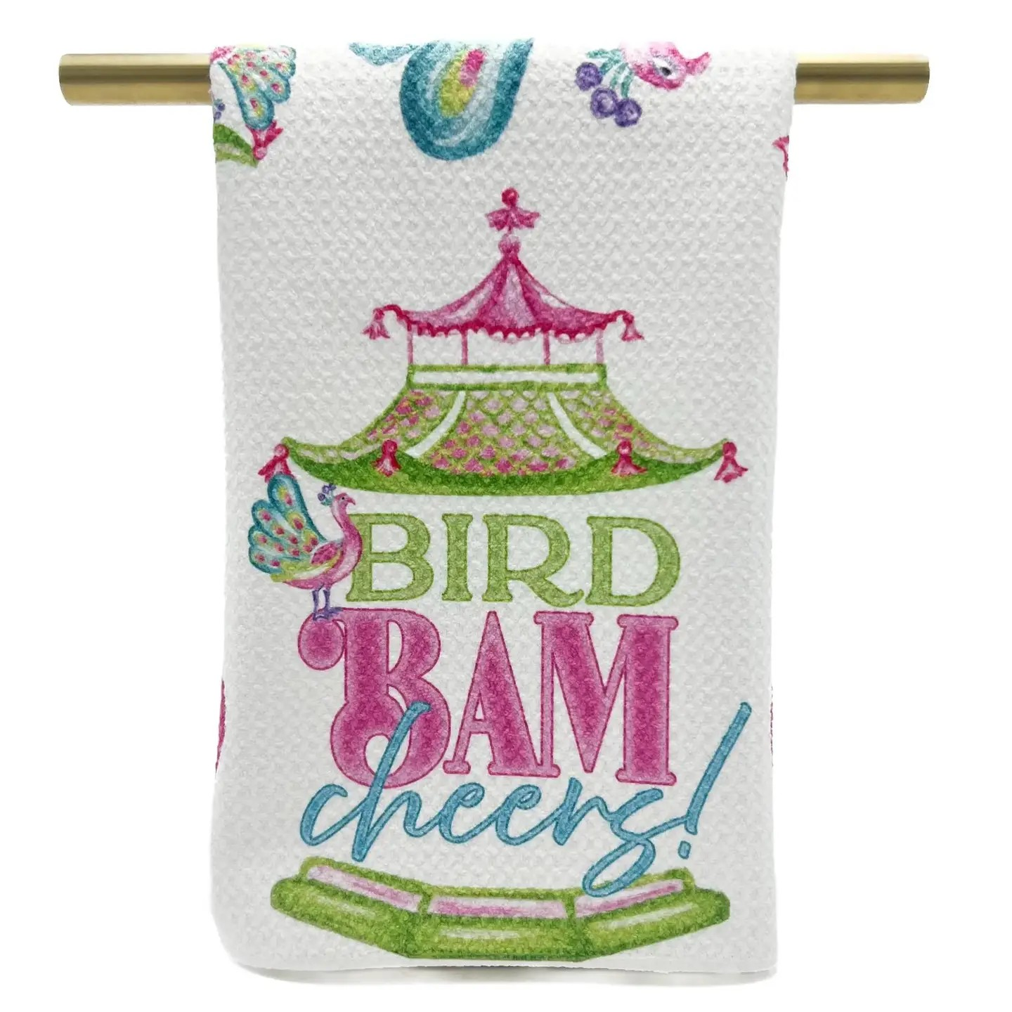Bird, Bam Cheers Tea Towel