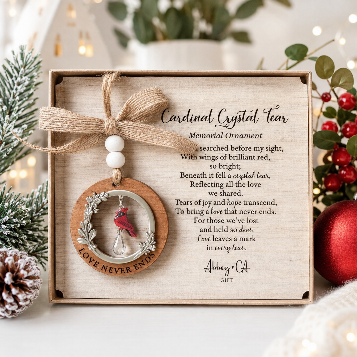 Cardinal Memorial Ornament