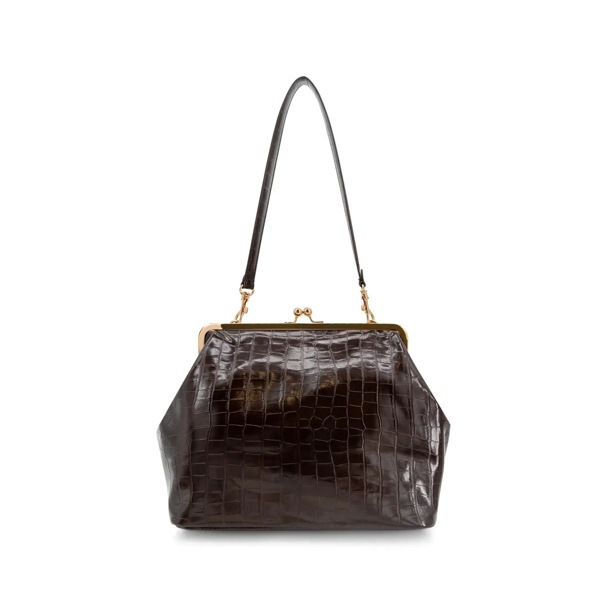 The Kensington Chocolate Croc Shoulder Bag