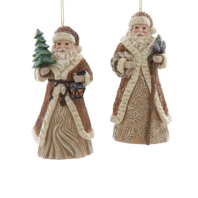 5" Resin Nature Santa Ornament