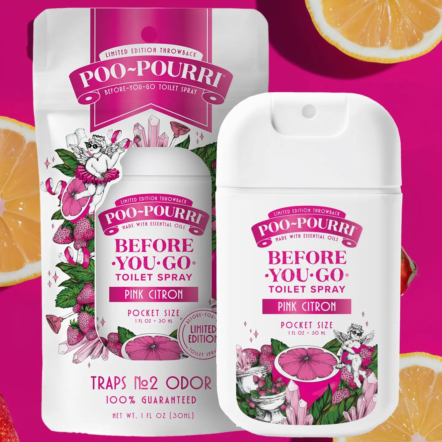 Poo~Pourri Pink Citron 1oz Pocket Sprayer