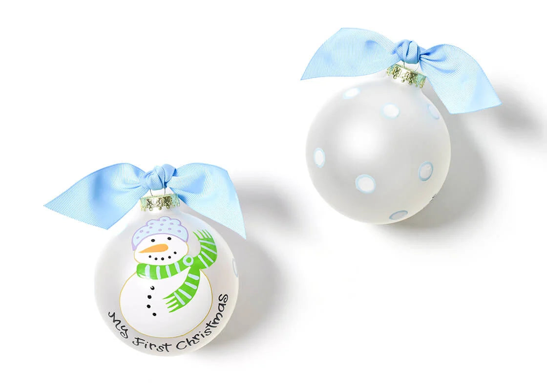 My First Christmas Boy Snowman | Glass Ornament