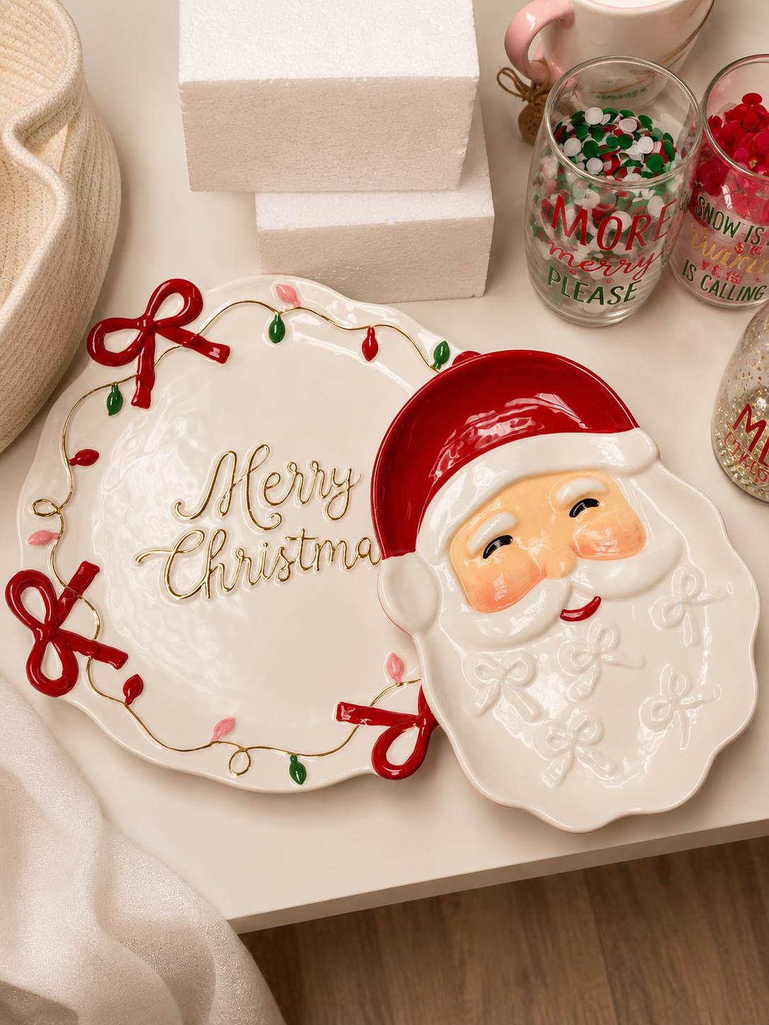 Merry Christmas Santa Platter Set