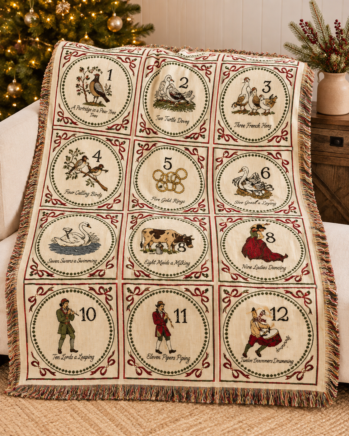 12 Days of Christmas Throw