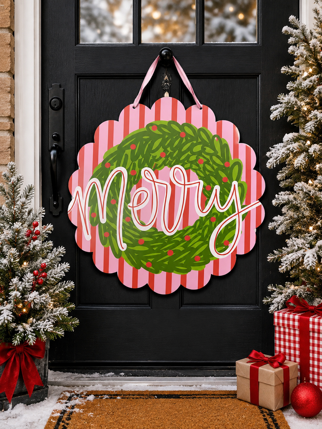 Merry Wreath Door Hanger