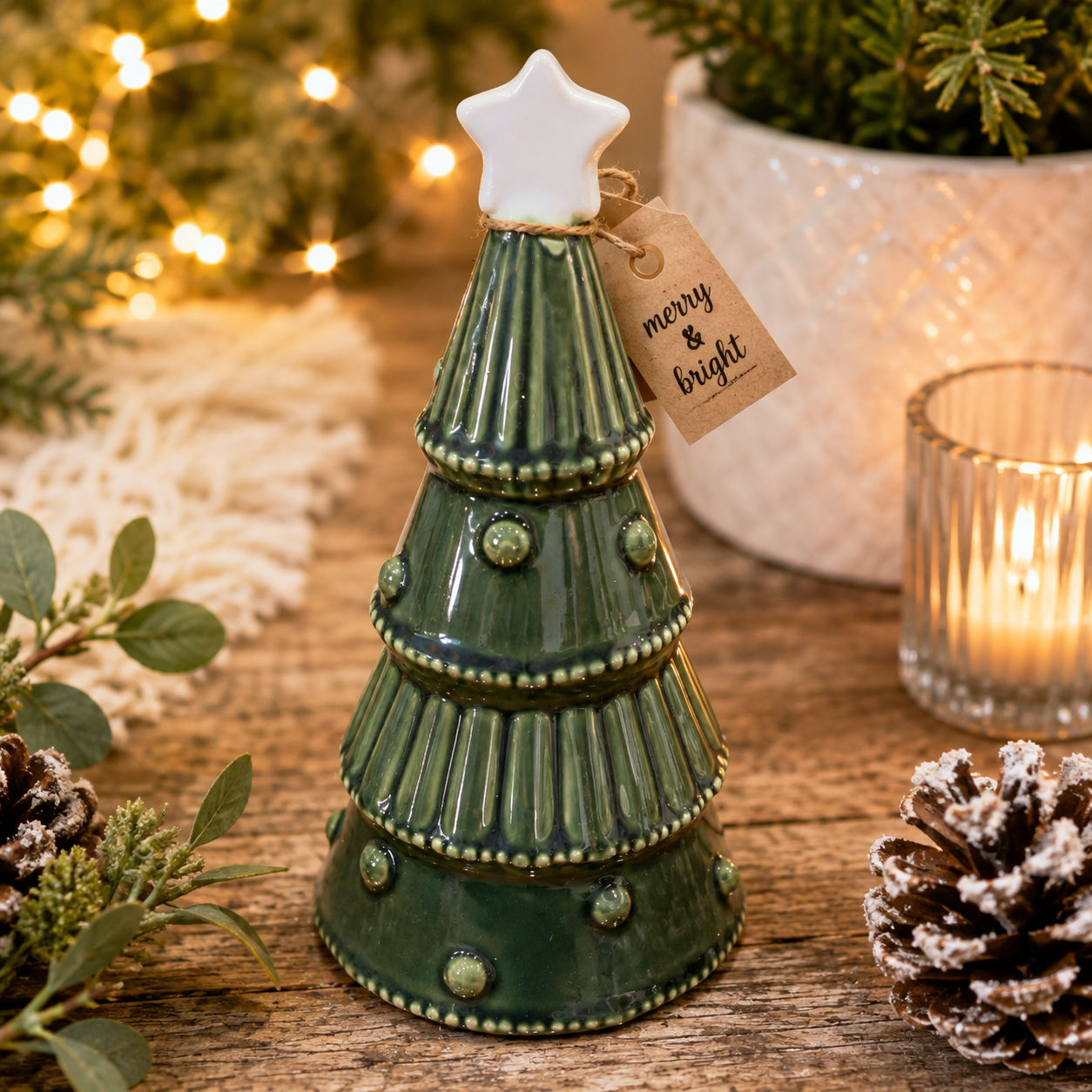 Green Ceramic Tree Sitter | Small