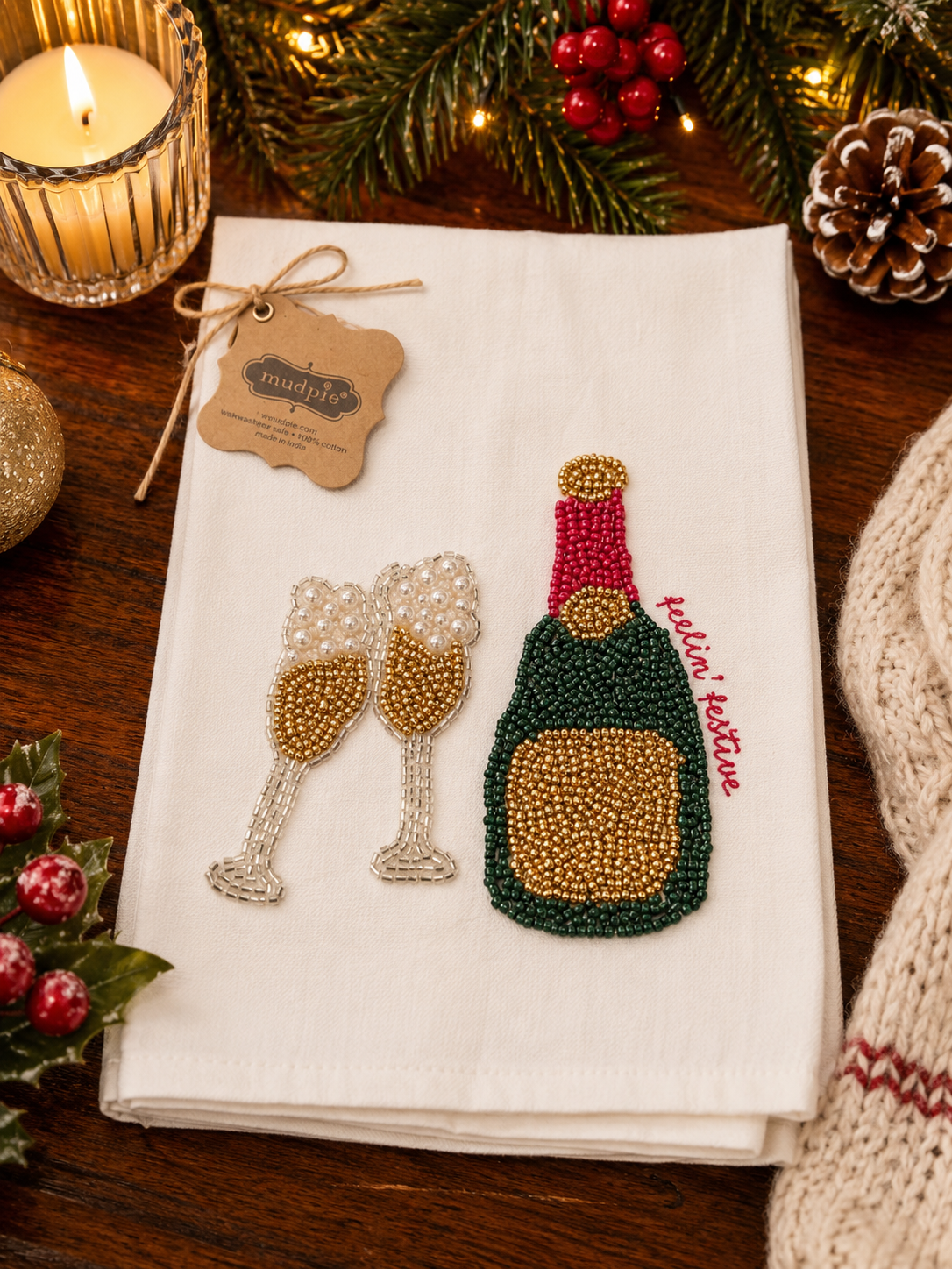 Feelin' Festive Beaded Towel