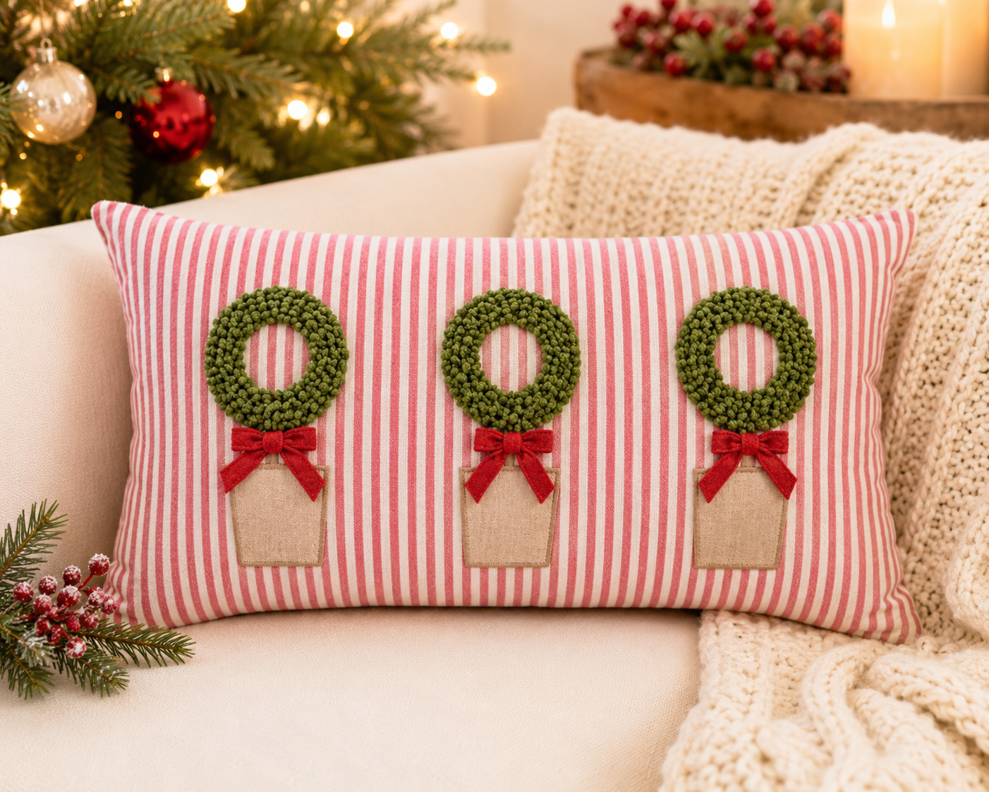 Lumbar Wreath Pillow