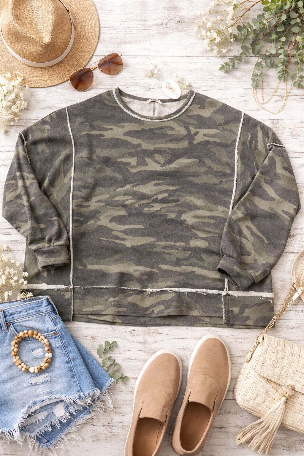 Washed Camo Sweatshirt