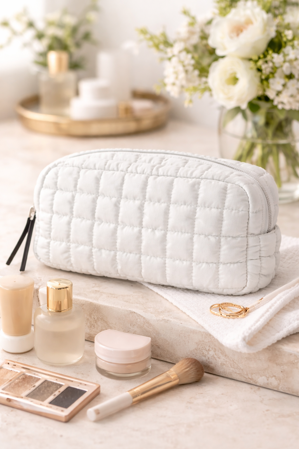 LuLu Mac Quilted Puffer Make-Up Bag
