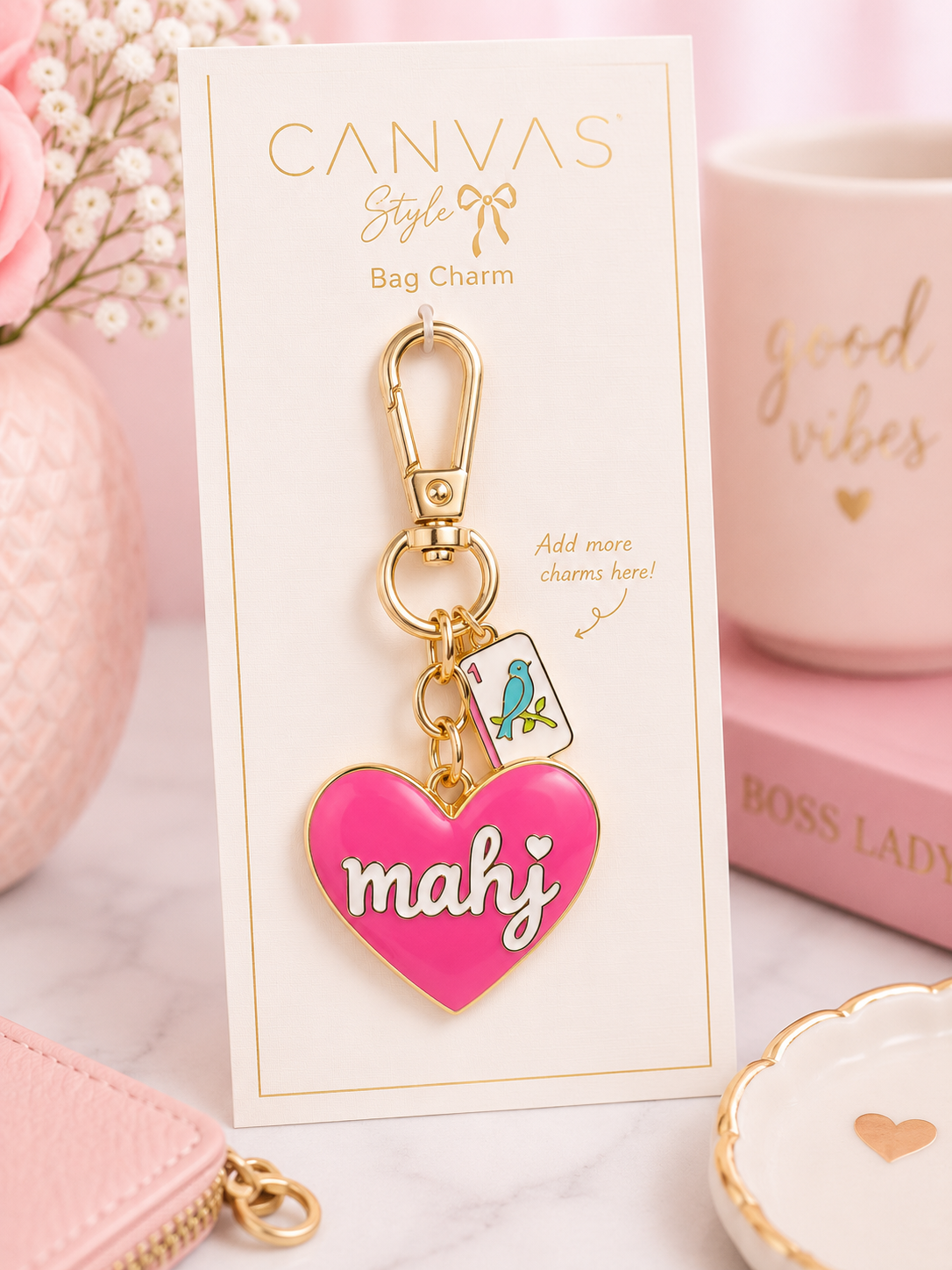 Mahj Heart Bag Charm