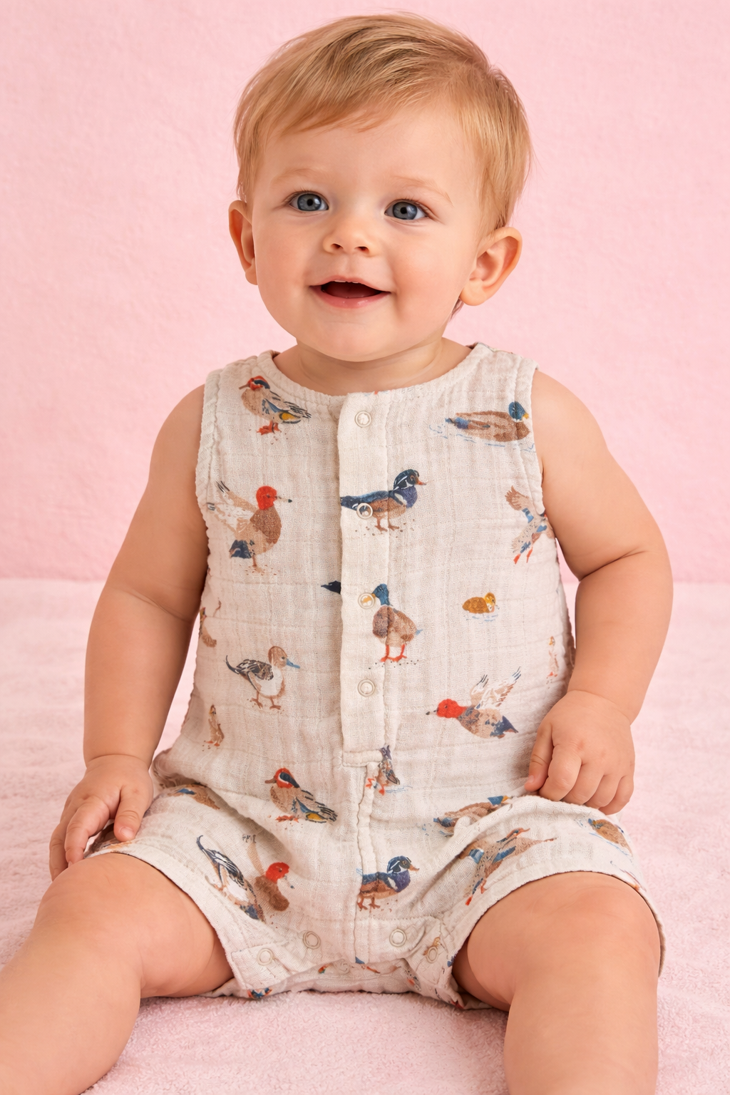 Ducks Muslin Shortie Romper
