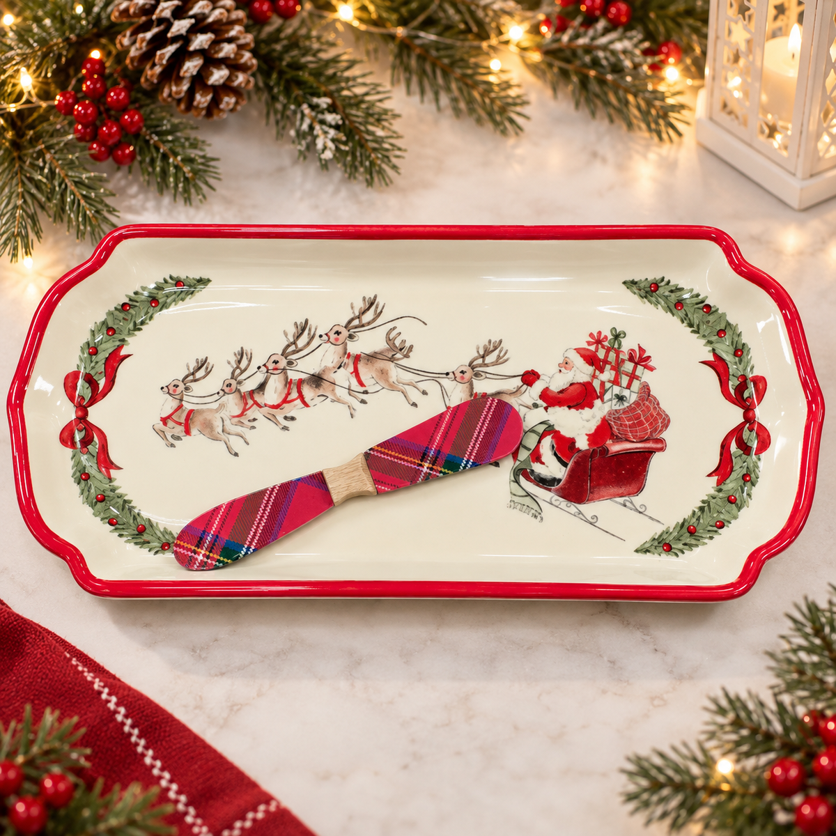 Happy Holidays Everything Tray Set