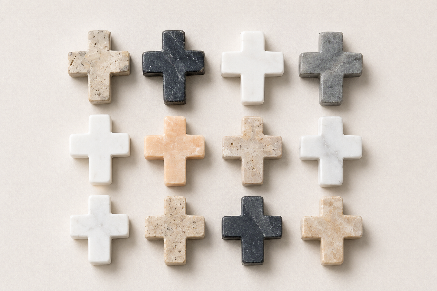 Assorted Marble Pocket Crosses (1pc)