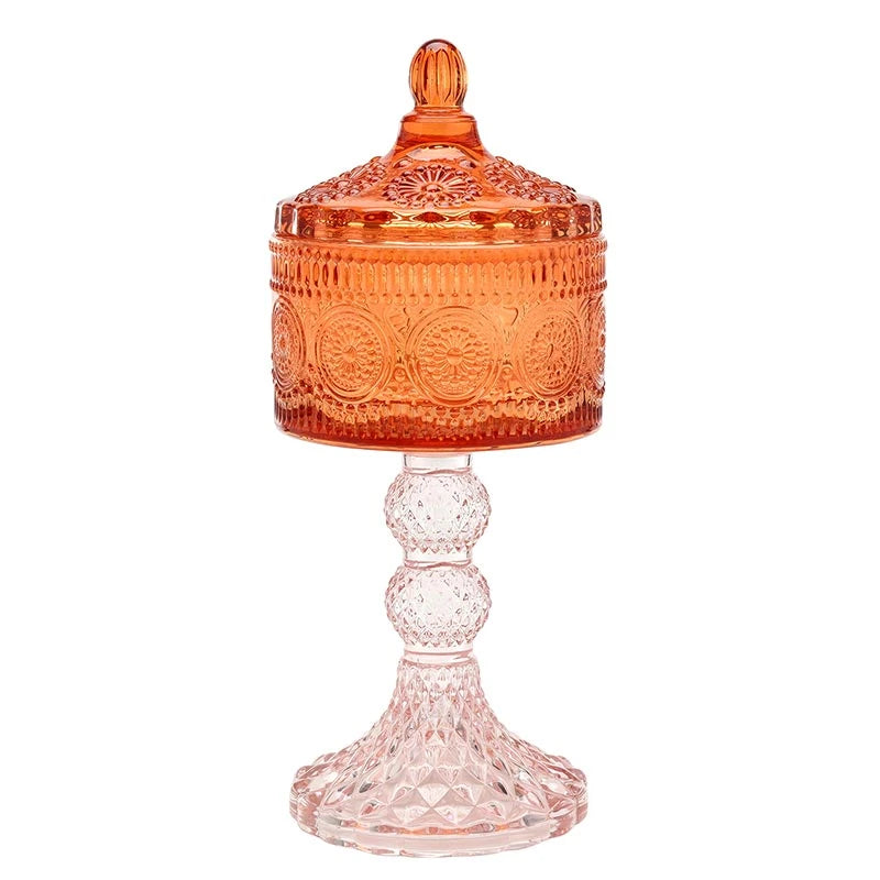 Amber Pedestal Jar