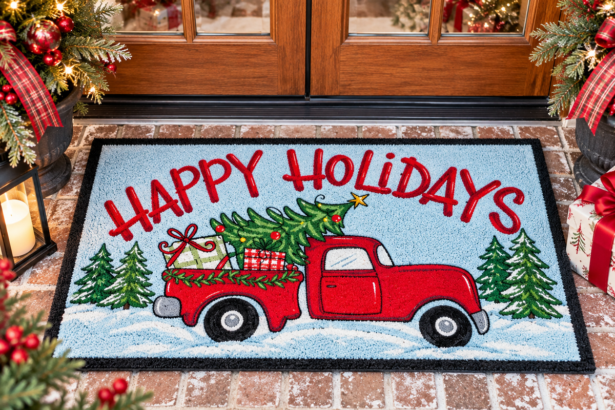 Happy Holidays Door Mat